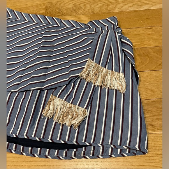 Cris Barros striped mini skirt with Pareo style 100% cotton boating style - Picture 3 of 11